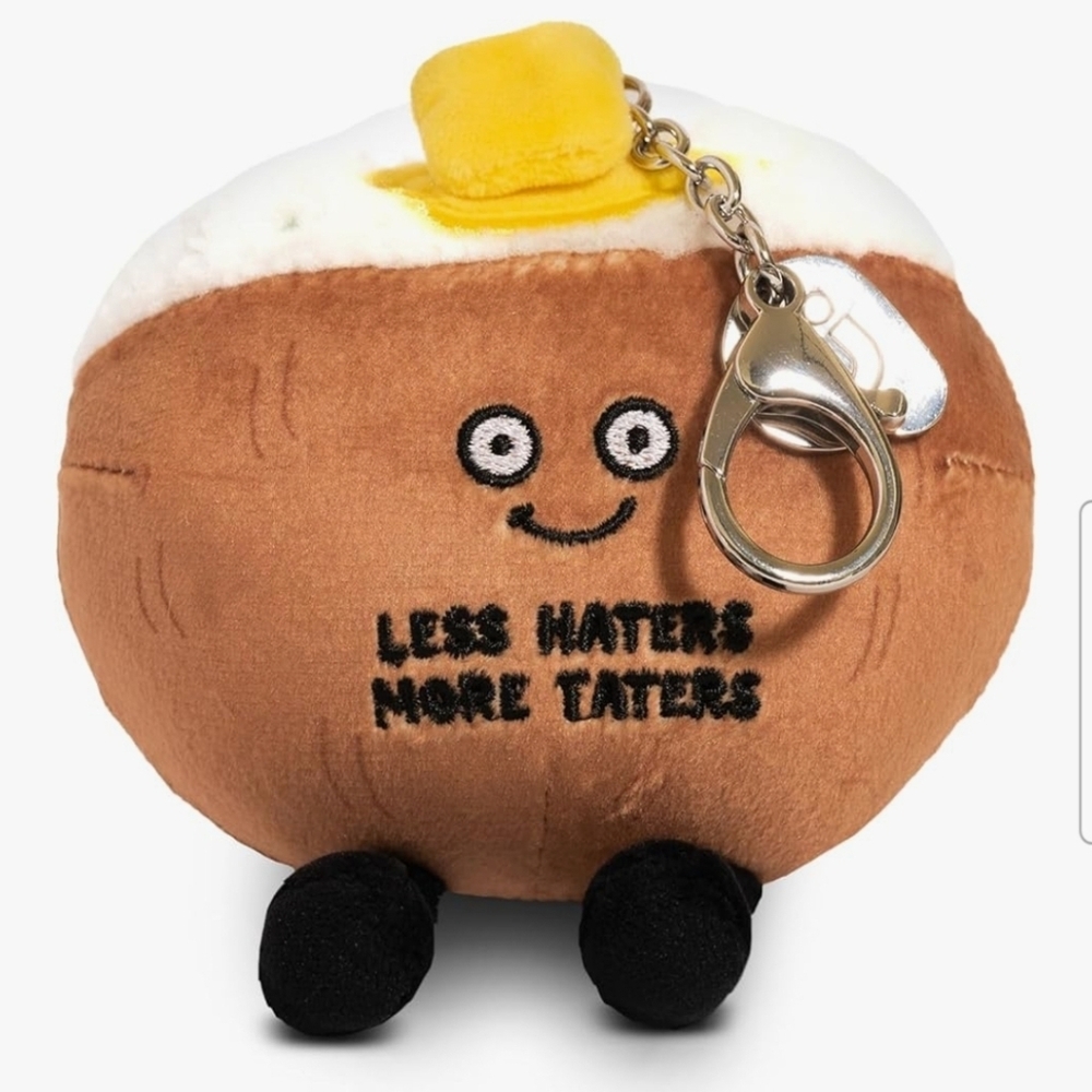 Less Haters More Taters Bagcharm